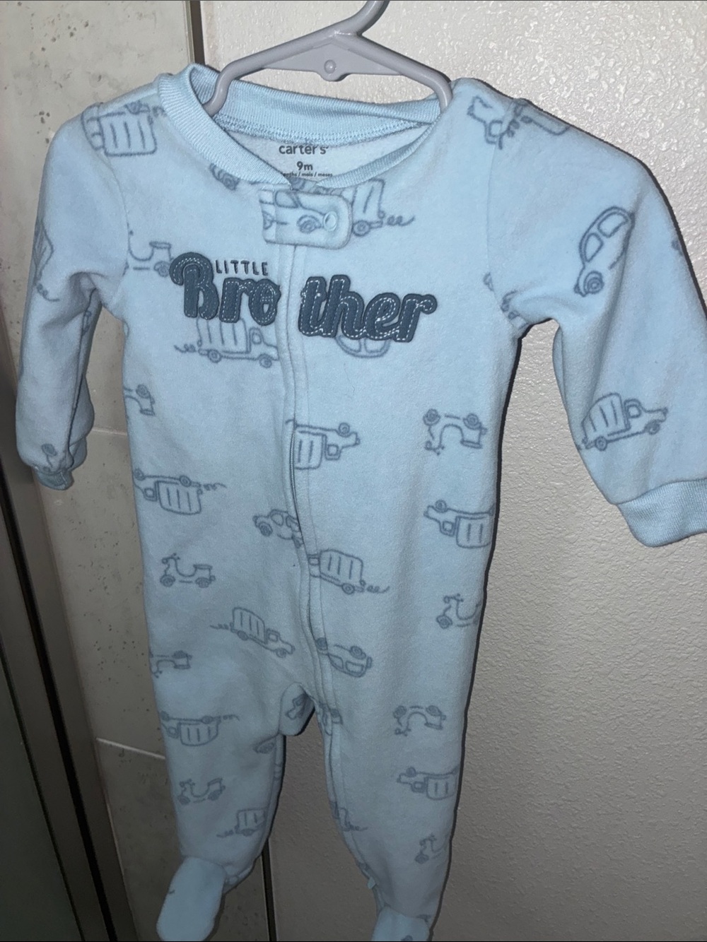 Carter's Light Blue 'Little Brother' Footed One-Piece
